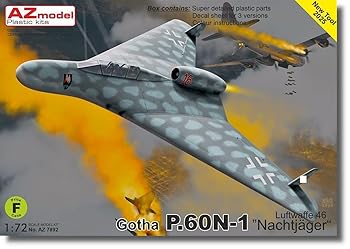 【中古】AZモデル 1/72 ゴータ P.60N-1 ルフトバッフェ 夜間戦闘機 1946年 プラモデル AZM7892 (飛行機)｜GoodLifeStore