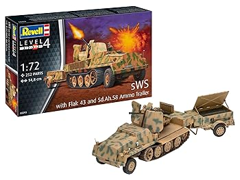 【中古】(非常に良い)ドイツレベル(Revell) 1/72 ドイツ軍 ハーフトラック 3.7cm対空機関砲FlaK43 プラモデル 03293