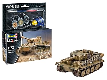 【中古】(非常に良い)Revell Model Set 63262 PzKpfw VI Ausf. Hタイガータンク 1:72スケール 未組立/未塗装プラモデルキット｜GoodLifeStore