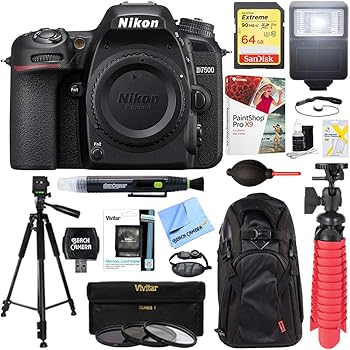 【中古】Nikon d7500ブラックデジタルSLRカメラwith 18 ? 140 mm VR & 70 ? 300 mm f / 4 ? 5.6 SLD DGマクロ望遠レンズ+アクセサリーバンドル|GoodLifeStore