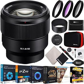 【中古】(非常に良い)ソニー SEL85F18 FE 85mm F1.8 フルフレーム Eマウント ファストプライム レンズ バンドル フォトとビデオ プロフェッショナル エディティング