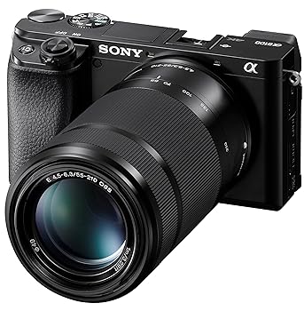 【中古】(非常に良い)Sony A6100 [Twin Lens Kit:16-50mm and 55-210mm] Mirrorless Digital Camera - Wi-Fi Enabled, International version - (Black)｜GoodLifeStore