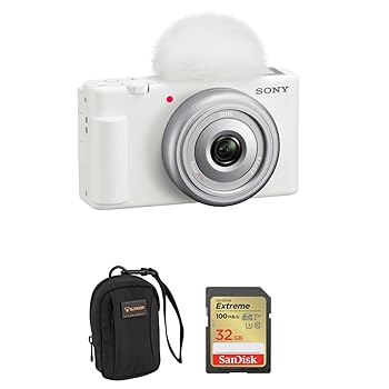 【中古】(非常に良い)Sony Vlogカメラ ZV-1F ホワイトバンドル 32GB カメラバッグ