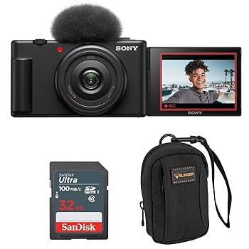 【中古】(非常に良い)Sony ZV-1F Vlogカメラ ブラック SanDisk 32GB バンドル ポイント&シュートカメラとアクセサリー用カメラバッグ ソニーデジタルVlogカメラキット｜GoodLifeStore
