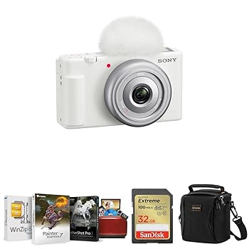 【中古】(非常に良い)ソニー Vlog用カメラ ZV-1F ホワイト Corel Macソフトウェアキット 32GB ショルダーバッグ