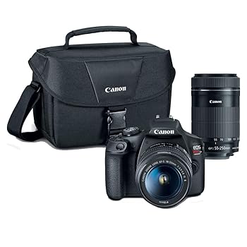 【中古】(非常に良い)Canon EOS Rebel T7 DSLR Camera | 2 Lens Kit with EF-S 18-55mm + EF-S 55-250mm f/4-5.6 is STM Lens, Black|GoodLifeStore