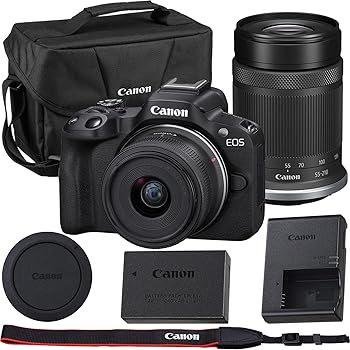 【中古】(非常に良い)Canon EOS R50 ミラーレスカメラ Canon RF-S 18-45mm f/4.5-6.3 はSTMで、RF-S 55-210mm f/5-7.1はSTMレンズキットです。Canonショルダーバッグ|GoodLifeStore