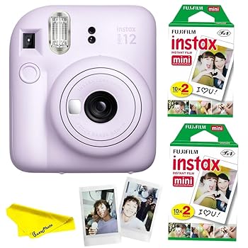 【中古】(非常に良い)Fujifilm Instax Mini 12 インスタントカメラ Instax Miniインスタントフィルム(ツインパック2枚)とBuzzPhotoマイクロファイバークリーニングク｜GoodLifeStore 55,520円