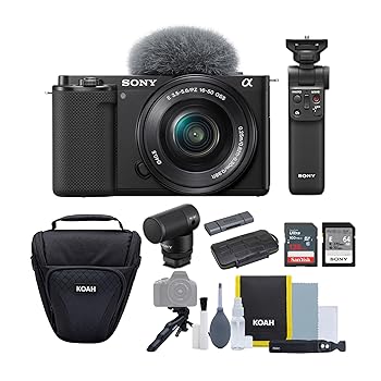 【中古】(非常に良い)Sony Alpha ZV-E10 ミラーレスVlogカメラ APS-Cセンサー - 4Kビデオ、交換可能なレンズ、フリップスクリーンバンドル、Vloggerキット、カメラケ