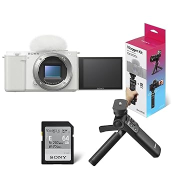 【中古】ソニー ミラーレス一眼カメラ ZV-E10 ボディ ホワイト ACCVC1 Vlogger アクセサリーキット (シューティンググリップ - 64GB)|GoodLifeStore