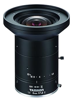 【中古】(人並み外れたに好いたらしい)Tamron M111FM08 1.1in 8粍 F1.8 手動花ショウブ Cマウント水晶体 12メガ絵素 定格