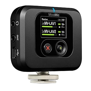 【中古】(非常に良い)Shure シュア MoveMic 専用受信機 MV-R-J-Z6 : MoveMic クリップオン・ワイヤレスマイクロホン用 レシーバー カメラ PC Mac 対応 プロ仕様 YouTu