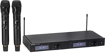 【中古】(非常に良い)Shure SLXD24D/N8CB デュアルチャンネルワイヤレスマイクシステム - Nexadyne 8/CボーカルマイクカプセルSLXD2ハンドヘルドトランスミッター2個