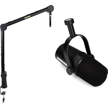 【中古】Shure MV7X ダイナミックポッドキャストマイクバンドル ブームアーム - ストリーミング、録音、ポッドキャスト用のプロ品質のオーディオ