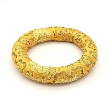 【中古】(非常に良い)シンギングボウル チベタンシンギングボウルセット サウンドボウルチャリス、チャクラボウル、チベットシンギングボウル用(Yellow,10 Inch)