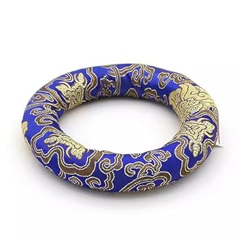 【中古】(非常に良い)シンギングボウル チベタンシンギングボウルセット サウンドボウルチャリス、チャクラボウル、チベットシンギングボウル用(Indigo,7 Inch)