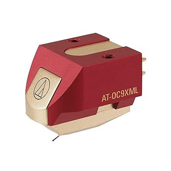 【中古】(人並み外れたに好いたらしい)Audio Technica AT-OC9XML Dual Moving Coil Cartridge with Nude Microlinear Stylus 1/2\" Mount includes Mounting Harware and brush (Red/Go"