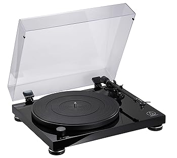 【中古】オーディオテクニカ 電気蓄音機 三尺帯運転 AT-LPW50PB 黒