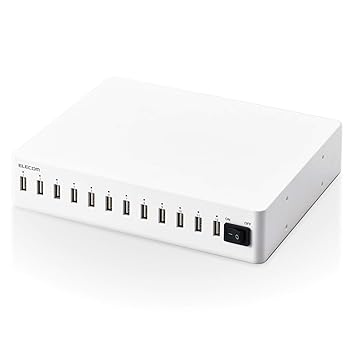 【中古】エレコム USB 差し込み 申し受ける器 足し加える144W A界面×12 とり備える相応う納める庫 結核症-SB10 TG-22E SC15L-DD24 SC15L-DD48 等 白いこと MPA-ACSC01WH