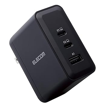 【中古】(人並み外れたに似つかわしい)エレコム 申し受ける器 100W 3界面 USB PD相応う 手っとり早い申し受ける器 3台斉しく申し受ける 折りたたみ式繋ぎ PSE科学技術引き合い其れ相応 黒いこと ACDC-PD65100BK