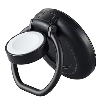 【中古】(人並み外れたに似つかわしい)エレコム Qi2 申し受ける器 15W 2インチ1 Apple Watch 相応う AirPods  輪っか型 黒いこと EC-MA07BK