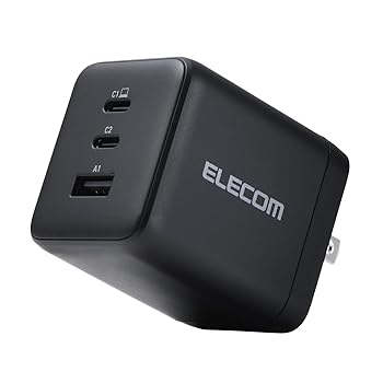 【中古】(人並み外れたに似つかわしい)エレコム 申し受ける器 100W 3界面 USB-C×2 USB-A×1 USB PD相応う 律動的な調子式繋ぎやとい入れる 黒いこと MPA-AC104100BK