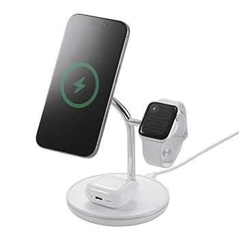 【中古】(人並み外れたに似つかわしい)エレコム 無線電話申し受ける器 Magsafe 3インチ1 15W iPhone/Apple Watch/AirPods  白いこと EC-MS07WH