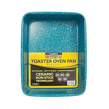 【中古】casaWare 8 x 6 x 1.75インチ トースターオーブン アルティメットシリーズ 業務用重量セラミック ノンスティックコーティングパン (ブルーグラナ｜GoodLifeStore