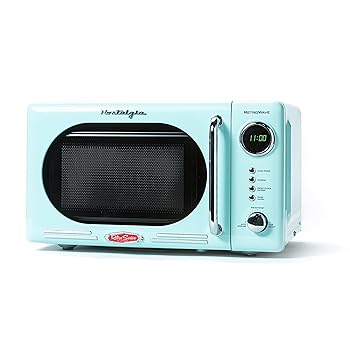 【中古】(非常に良い)Nostalgia Retro 0.7 Cubic Foot 700-Watt Countertop Microwave Oven, Aqua