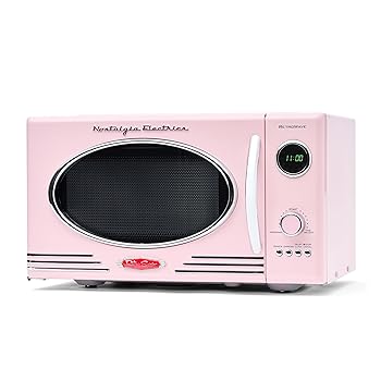 【中古】(非常に良い)Nostalgia Retro Countertop Microwave Oven - Large 800-Watt - 0.9 cu ft - 12 Pre-Programmed Cooking Settings - Digital Clock - Kitchen A