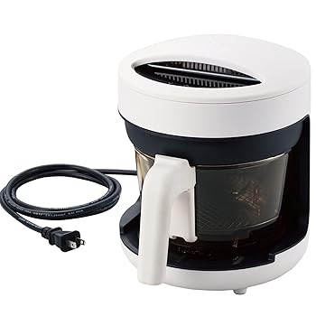 【中古】(非常に良い)エレコム コンベクションオーブン ポット型 2L コンパクト 電気フライヤー ガラス容器 ガラス管カーボンヒーター 省電力 LiFERE ホワイト HAC-AF