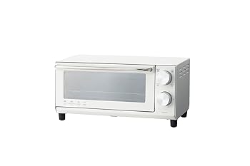 【中古】(非常に良い)ツインバード オーブントースター 2枚焼き 一人暮らし 15分タイマー 4段階出力切替 コンパクト 高さ約17cm ハーフミラーガラス トレー付 ホワイ