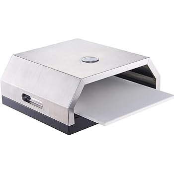 【中古】(非常に良い)ピザオーブン、12インチポータブル電気ピザオーブン、屋内/屋外バーベキューピザオーブン、温度計付きステンレススチールピザメーカー、ホームレ