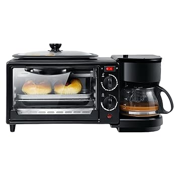 【中古】(非常に良い)Quxxuol家庭用多機能サンドイッチ朝食機、トースター、ロースタ、コーヒーメーカー、 3 in 1 多機能 サンドイッチ朝食メーカー、110Vミニオーブ