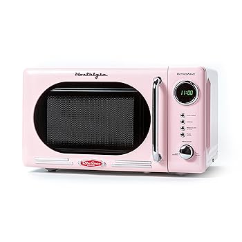 【中古】(非常に良い)ノスタルジア レトロ 0.7立方フィート 700ワット カウンタートップ 電子レンジ オーブン ピンク