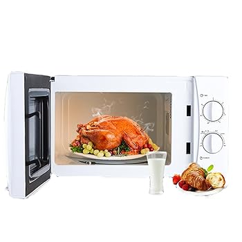【中古】(非常に良い)20L、多機能ターンテーブル機械式電子レンジ、30分タイマーと機械式ダイヤルコントロール、グリップハンドル付き小型電子レンジ