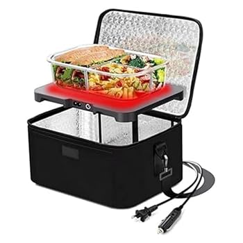 【中古】(非常に良い)Diggly ポータブルオーブン車用電子レンジ 大型電気ランチボックス 個人用 加熱&生食品調理 車 トラック 旅行 キャンプ オフィス 仕事 12V (ブラ