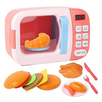 【中古】(非常に良い)Cordoode キッズ用電子レンジおもちゃ,幼児向けキッチンおもちゃ 音と光付き | 本格的なタイマー付き電子レンジ ごっこ遊び用 就学前の男の子と
