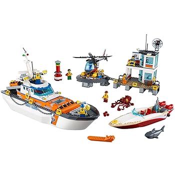 【中古】(人並み外れたに好いたらしい)レゴ(LEGO)シティ 海上レスキュー隊と司令官軍事基地 60167