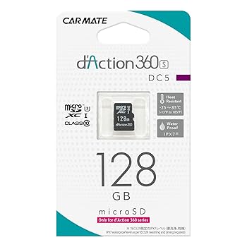 【中古】カーメイト(CARMATE) ドライブレコーダー アクションカメラ 360度カメラ ダクション 360S 前後 左右 撮影 全天周モデル スマホ連携 128GB microS
