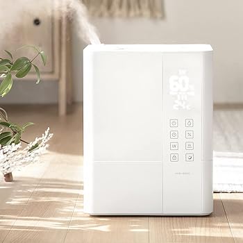 【中古】モダンデコ UV除菌機能付き ハイブリッド加湿器 上部給水型 アロマ加湿器 卓上 (ホワイト)