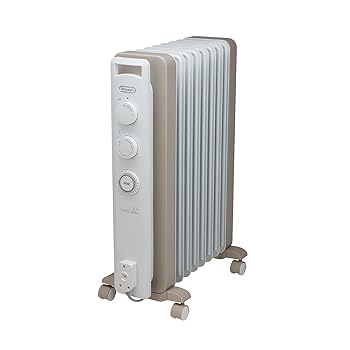 【中古】(非常に良い)De'Longhi (デロンギ) オイルヒーター ヴェルティカルド RHJ21F0812-WH 電気ヒーター ゼロ風暖房 静音 乾燥しにくい 表面温度約80℃ 燃料補充不