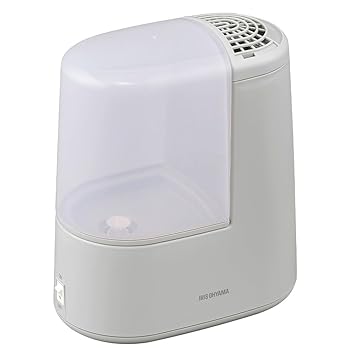 【中古】アイリスオーヤマ 加湿器 スチーム式(加熱式) 加湿量 260ml タンク容量 2.4L 7畳 9時間連続加湿 アロマ対応 小型 卓上 デスク用 AHM-H26B-H ミス