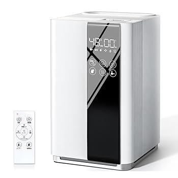 【中古】(非常に良い)【2025新登場・AIスマート】 加湿器 大容量 5L 知能恒湿 ハイブリッド式加湿器 加熱式 &超音波式 4重除菌 & マイナスイオン 抗菌カートリッジ 空