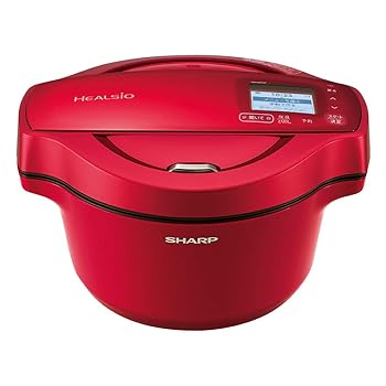 【中古】(人並み外れたに好いたらしい)小ざかしい ヘルシオ 熱っぽいごはん炊き 明かり膳立て鍋 無水鍋 1.6L 2~4人用 スマホ提携 赤いこと KN-HW16E-R