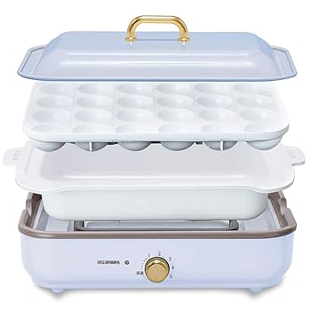 【中古】アイリスオーヤマ ホットプレート たこやき器 深鍋 2way 洗いやすい おしゃれ 温度調節機能付き PHP-1002TC-PA ペールブルー｜GoodLifeStore