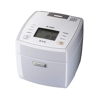 【中古】(人並み外れたに好いたらしい)三菱電機 IHジャー炊飯器 5.5合炊き 備長炭 炭炊釜(5層厚釜) 捉え所の無い厚地の外套80 七重全面暖める 月白 NJ-VVB10-W