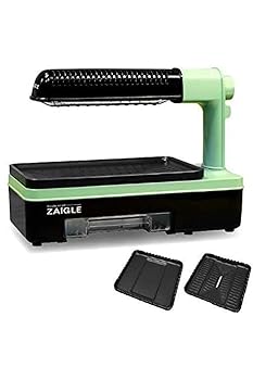 【中古】(人並み外れたに好いたらしい)ザイグル 煙の出ない無煙ロースター 炙輪 GREEN  3~4人用 赤外線 直火膳立て 炭火 棲み家焼肉上下W暖める 直火焼き 身寄り用 首商い口役立つこと付き添い人 あぶりん 新