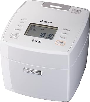 【中古】三菱電機(MITSUBISHI ELECTRIC) 炊飯器 5.5合 IH式 日本製 備長炭炭炊釜 うま早流行り物 芳潤炊き 月白 NJ-VVC10-W