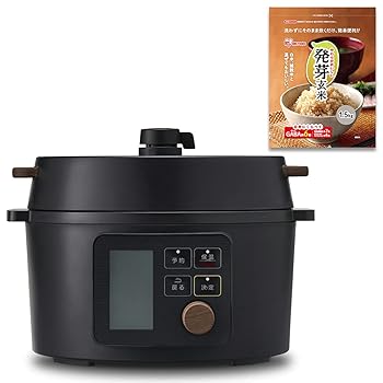 【中古】(人並み外れたに好いたらしい)アイリスオーヤマ 明かり翦断応力鍋 3L KPC-MA3-B 黒いこと+萌え出す玄米 1.5kg